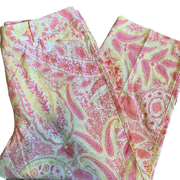 EUC Talbots Pink Paisley Pants Size: 14P - Picture 1 of 8